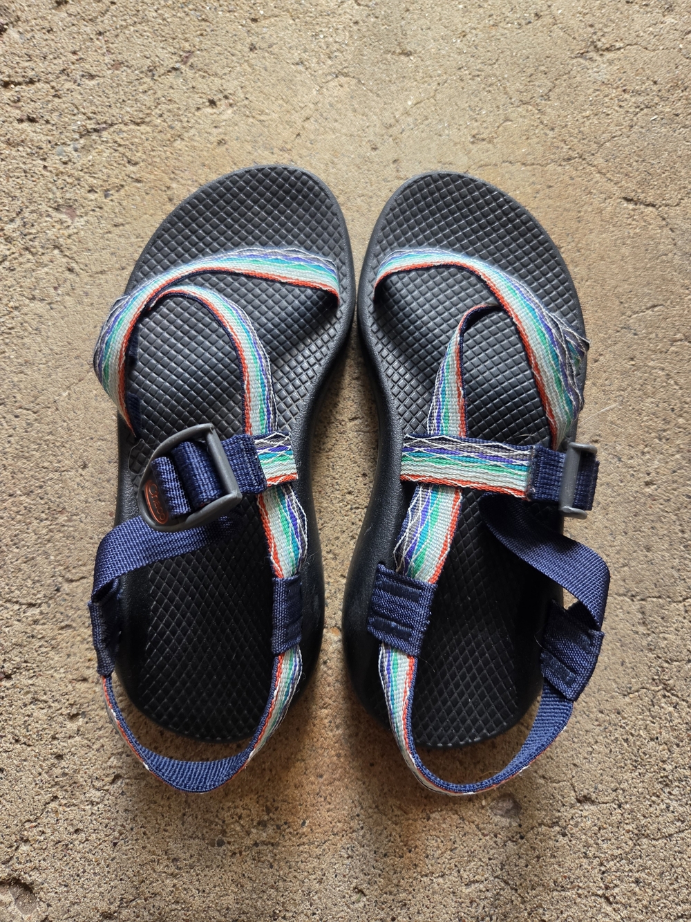 Chaco Kids Black Sandals with Multicolor Straps
